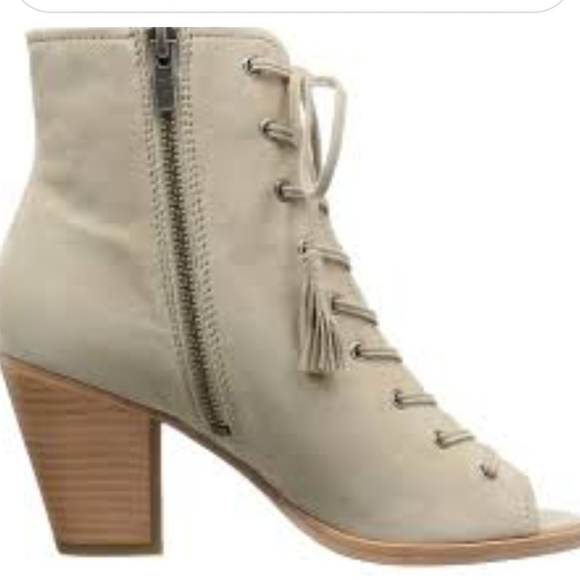 Frye Dani Whipstitch Lace Up Peep Toe Bootie NIB - Picture 2 of 14